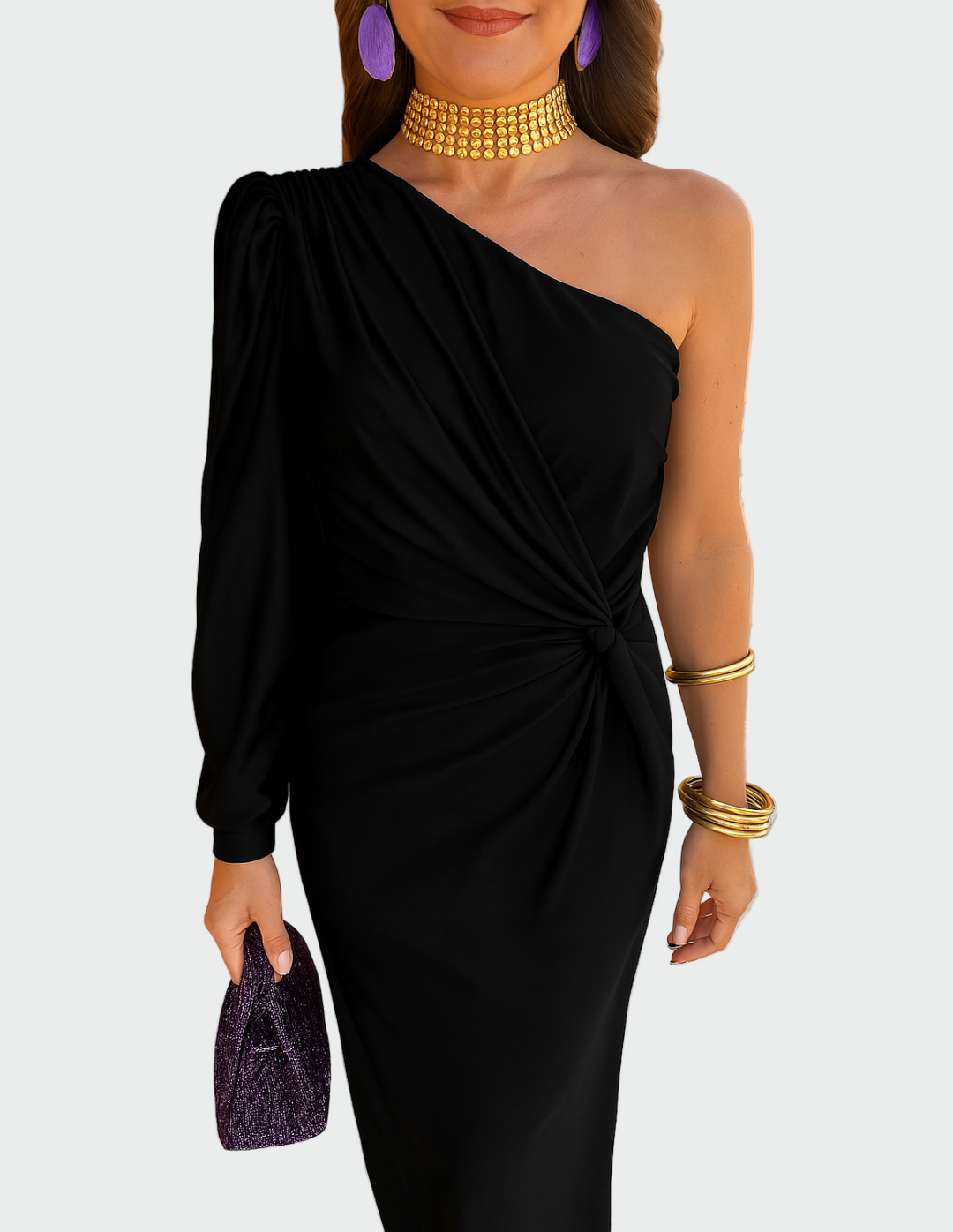 Elegantes schwarzes Sommerkleid