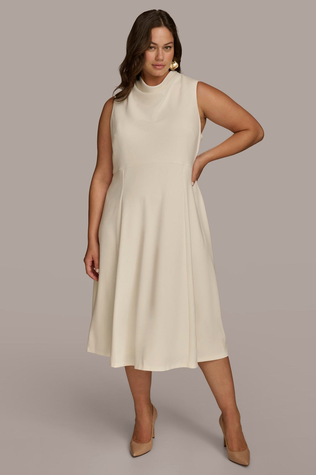 KAYA | Midi-Kleid mit falschem Rollkragen