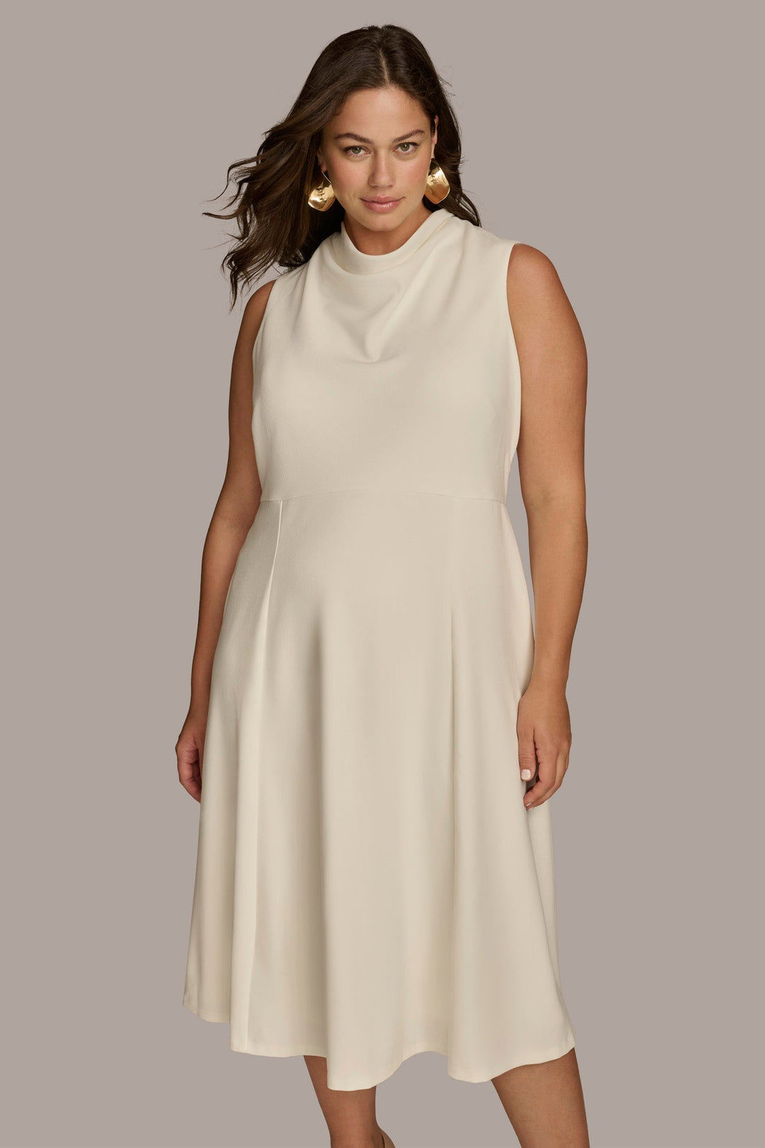 KAYA | Midi-Kleid mit falschem Rollkragen