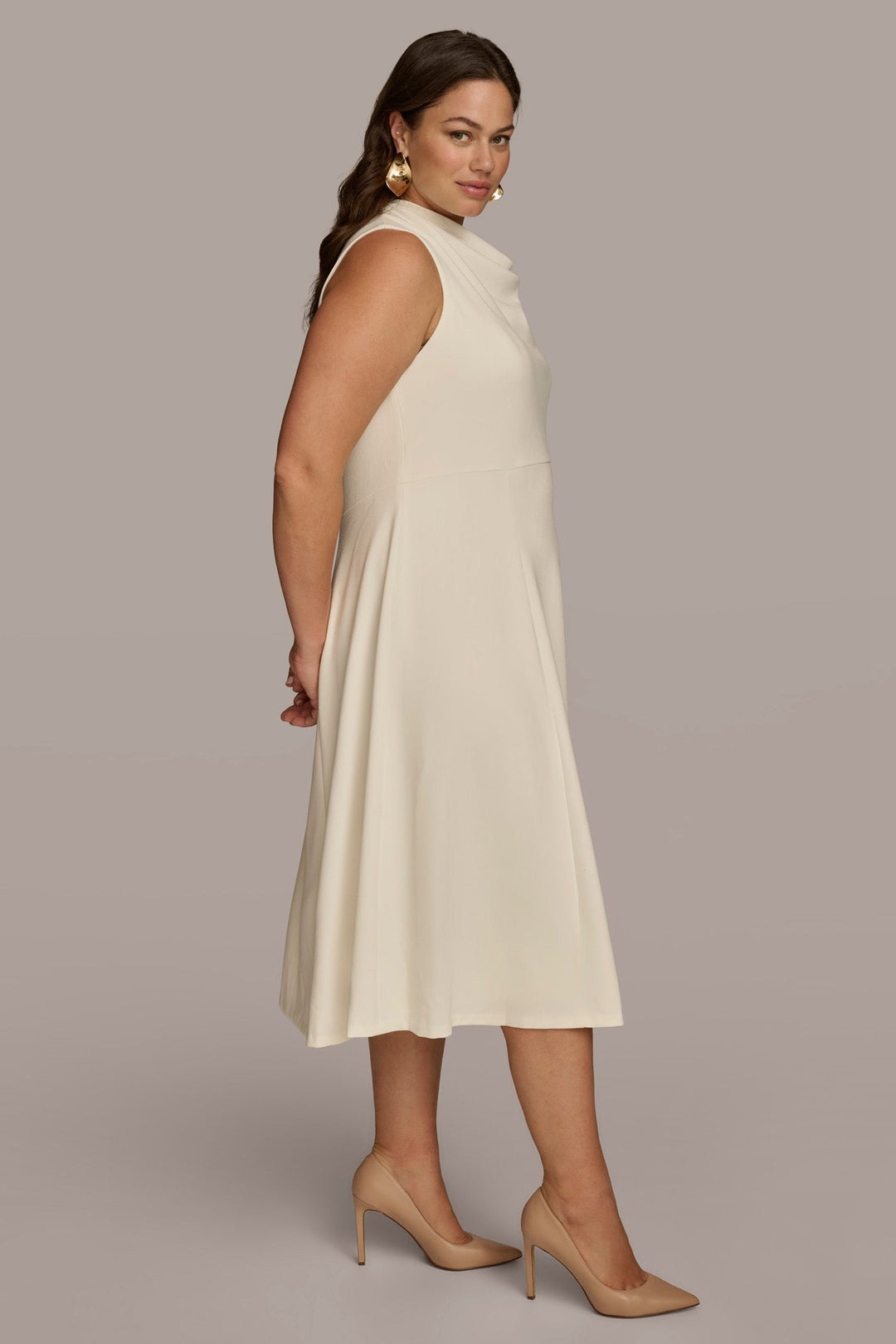 KAYA | Midi-Kleid mit falschem Rollkragen
