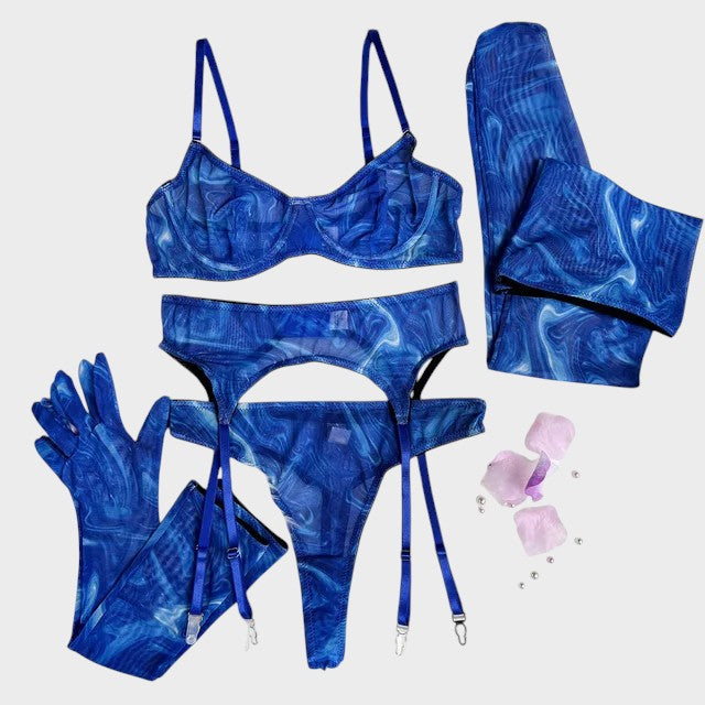 Serena | 5-teiliges Set Unterwäsche mit Tie-Dye