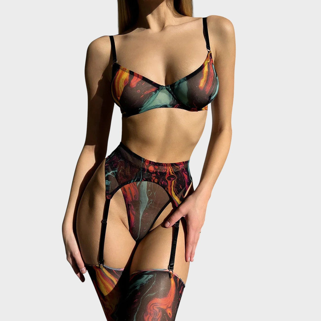 Serena | 5-teiliges Set Unterwäsche mit Tie-Dye