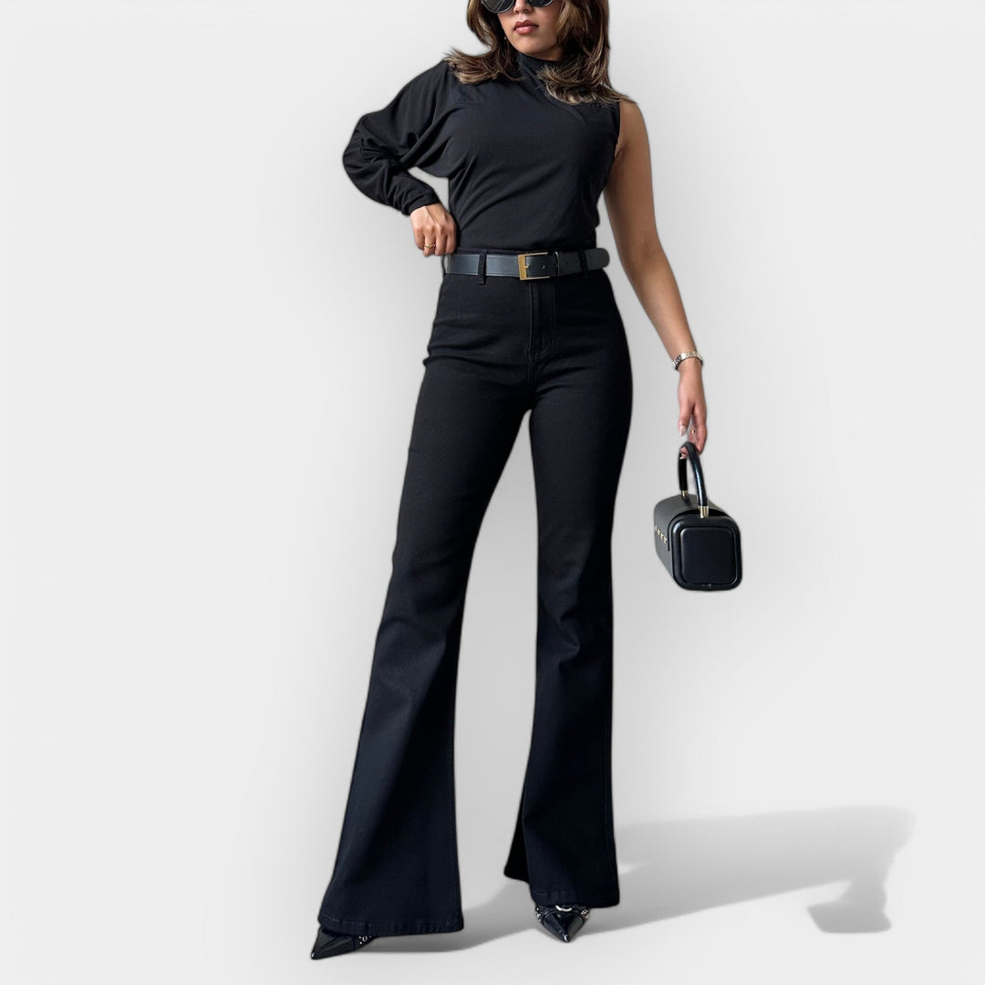 Hohe Taille Flared Jeans