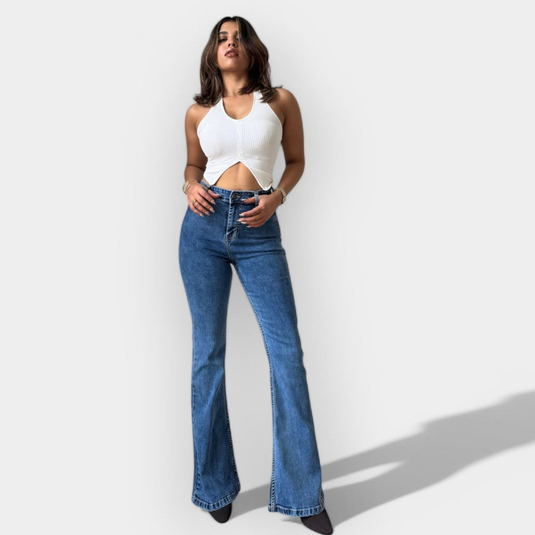 Hohe Taille Flared Jeans