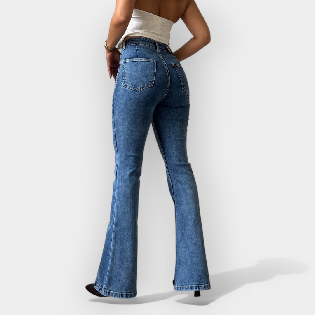 Hohe Taille Flared Jeans