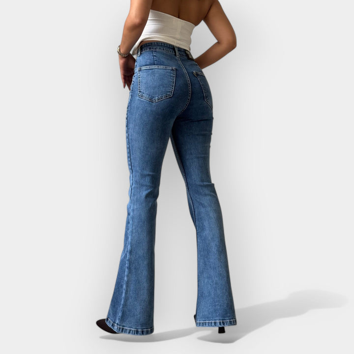 Hohe Taille Flared Jeans
