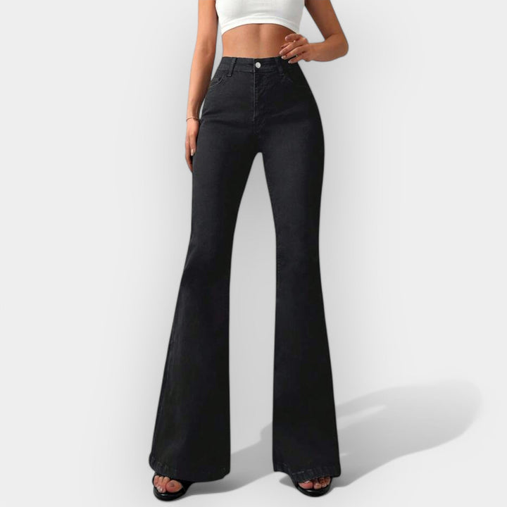 Hochtaillierte Bootcut Jeans