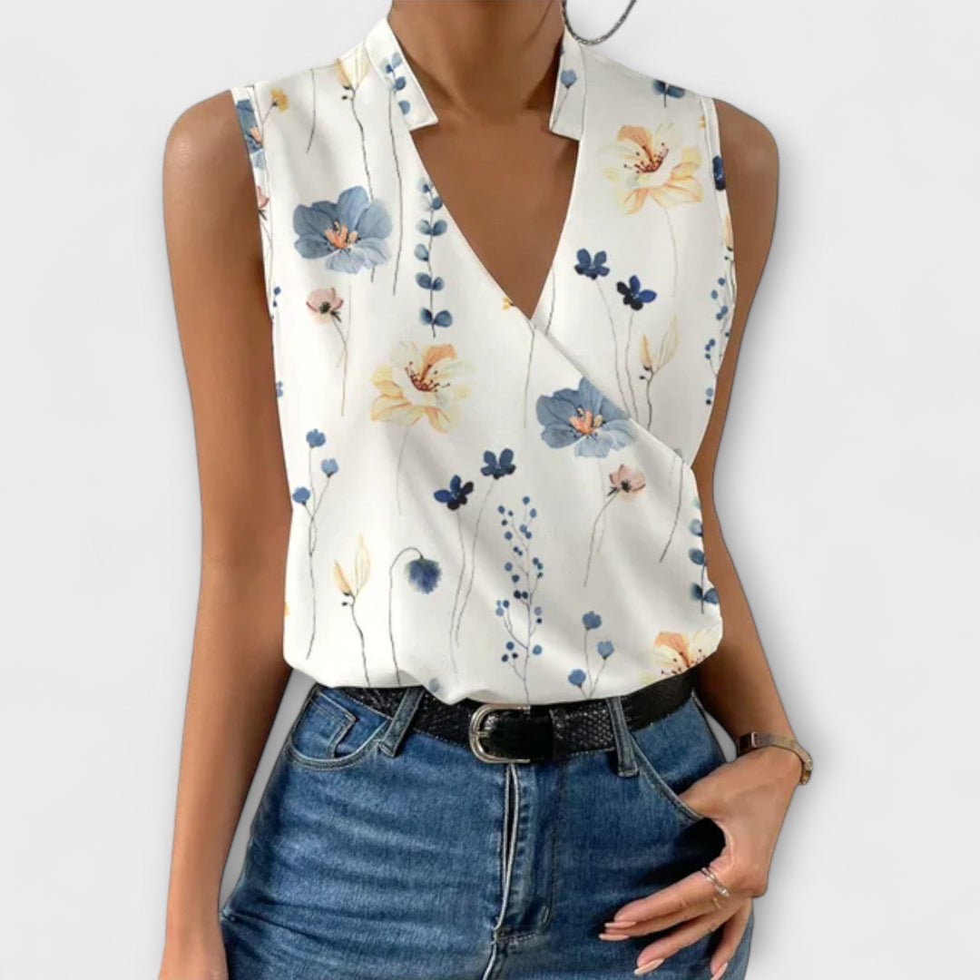 Weiche Sommerbluse mit V-Ausschnitt