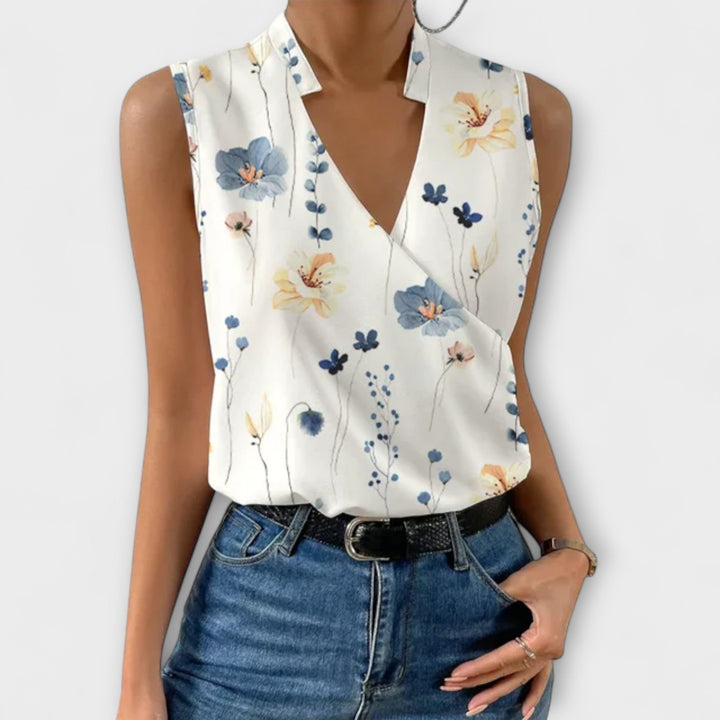 Weiche Sommerbluse mit V-Ausschnitt
