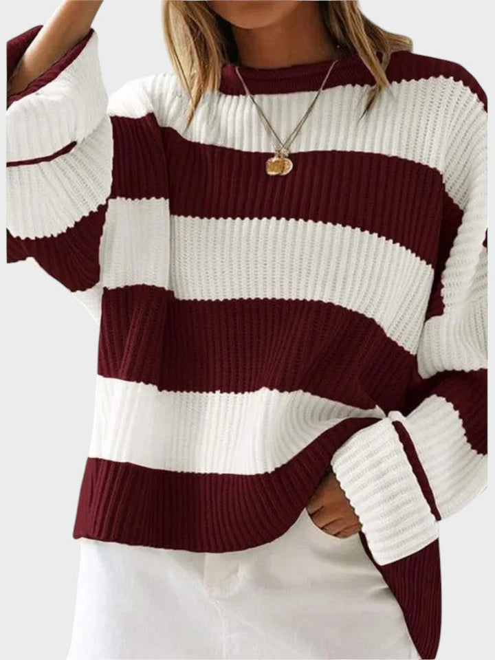 Bernadeta | Moderner gestrickter Pullover mit Streifen