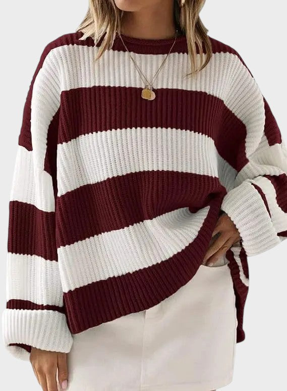 Bernadeta | Moderner gestrickter Pullover mit Streifen