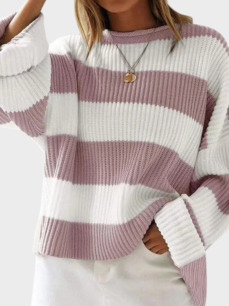 Bernadeta | Moderner gestrickter Pullover mit Streifen