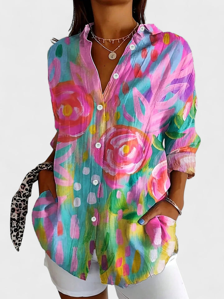 JANA | Bunte Bluse mit verspieltem Druck