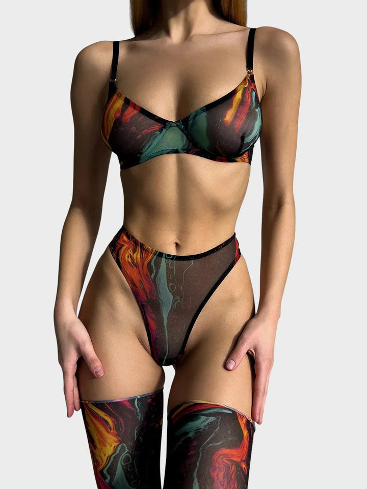 Serena | 5-teiliges Set Unterwäsche mit Tie-Dye