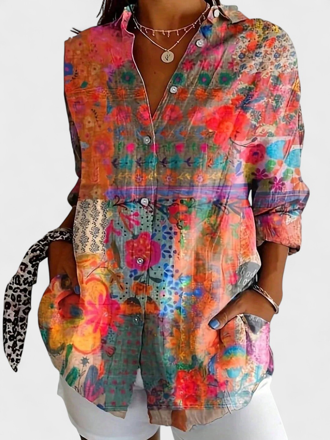 JANA | Bunte Bluse mit verspieltem Druck