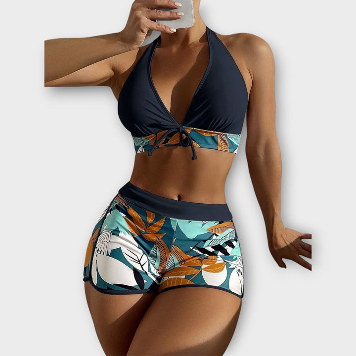 TOUTATIS™ | Hoch tailliertes Bikini-Set mit Halterneck