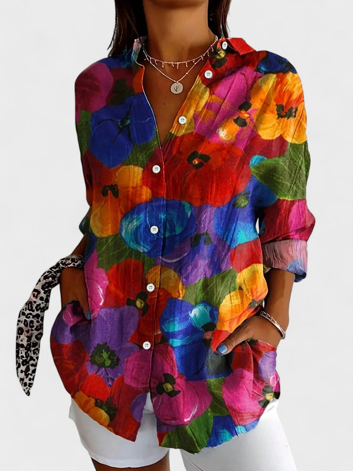 JANA | Bunte Bluse mit verspieltem Druck