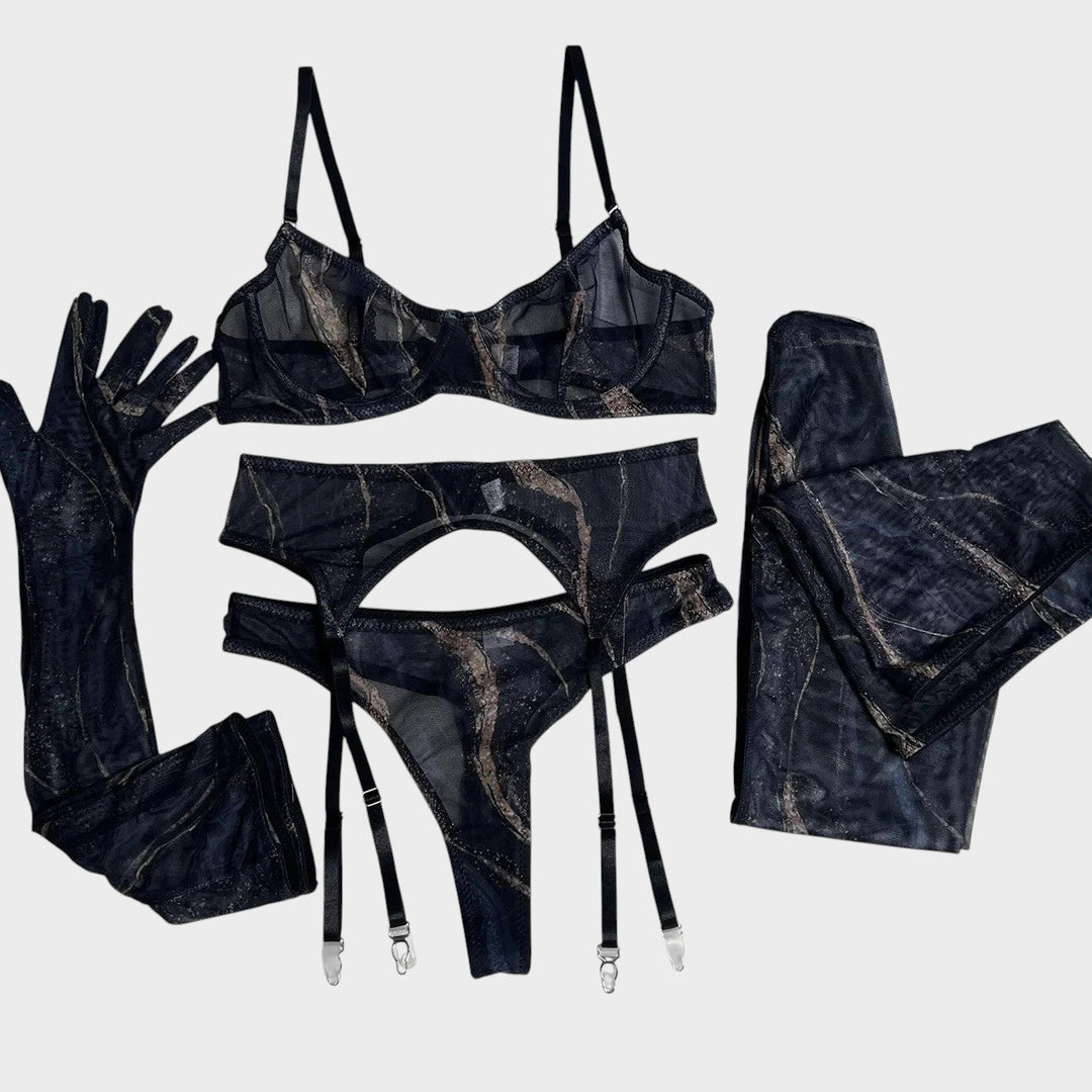 Serena | 5-teiliges Set Unterwäsche mit Tie-Dye