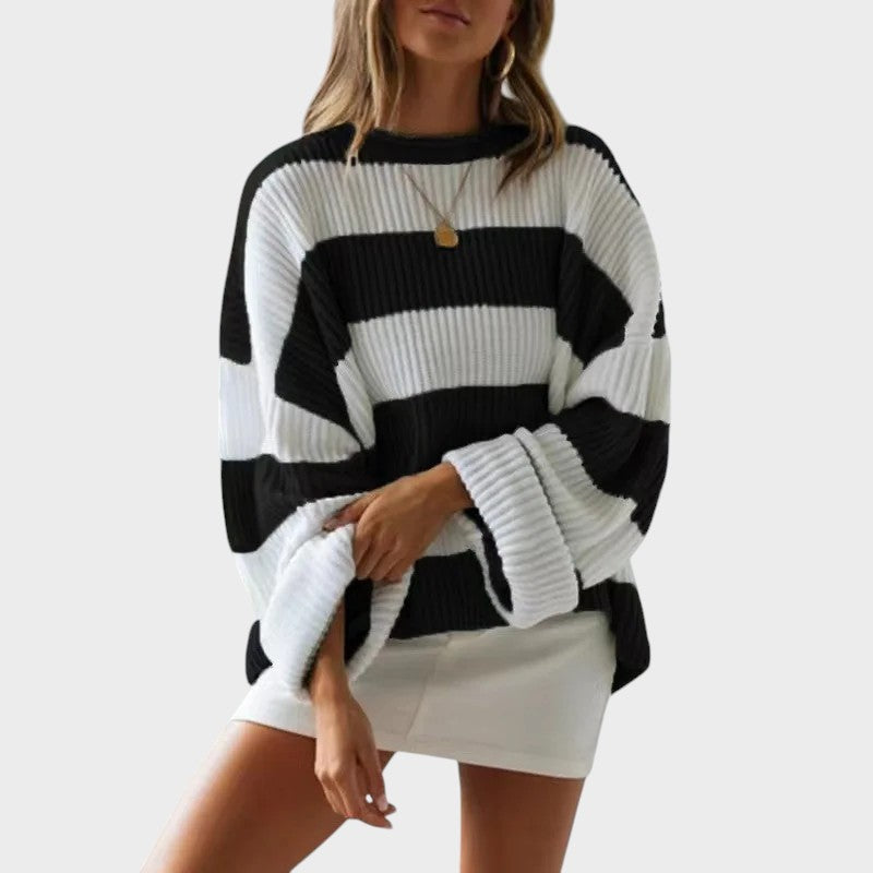 Bernadeta | Moderner gestrickter Pullover mit Streifen