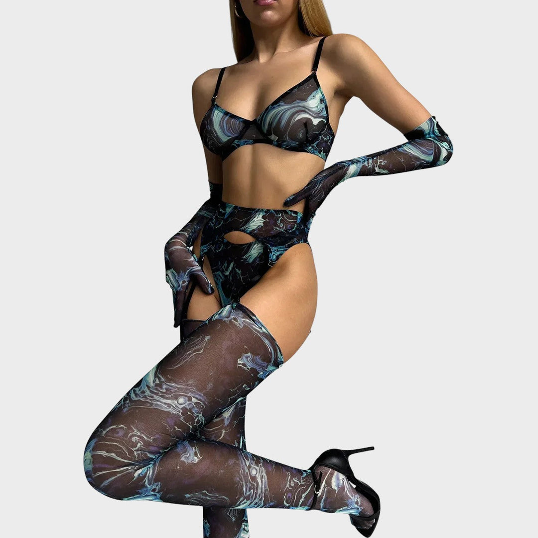 Serena | 5-teiliges Set Unterwäsche mit Tie-Dye