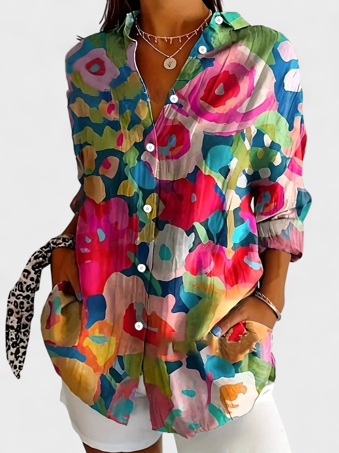 JANA | Bunte Bluse mit verspieltem Druck