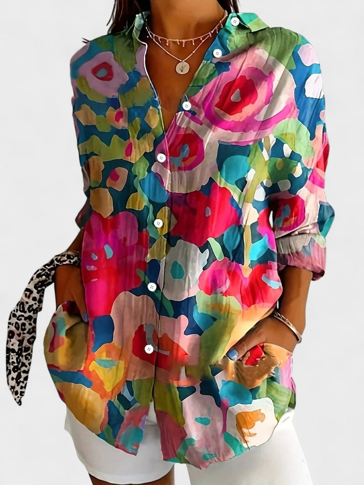 JANA | Bunte Bluse mit verspieltem Druck