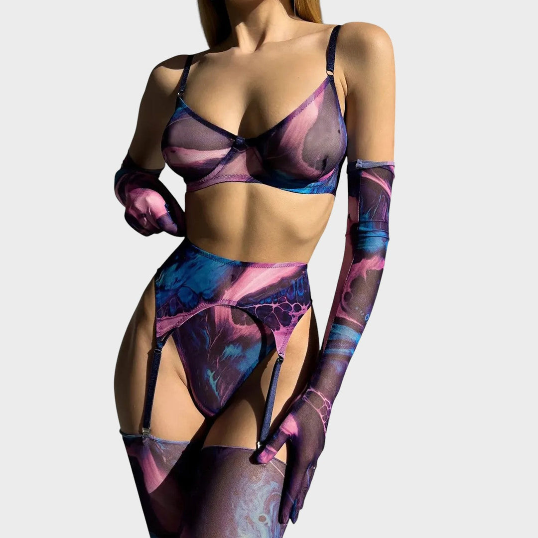 Serena | 5-teiliges Set Unterwäsche mit Tie-Dye