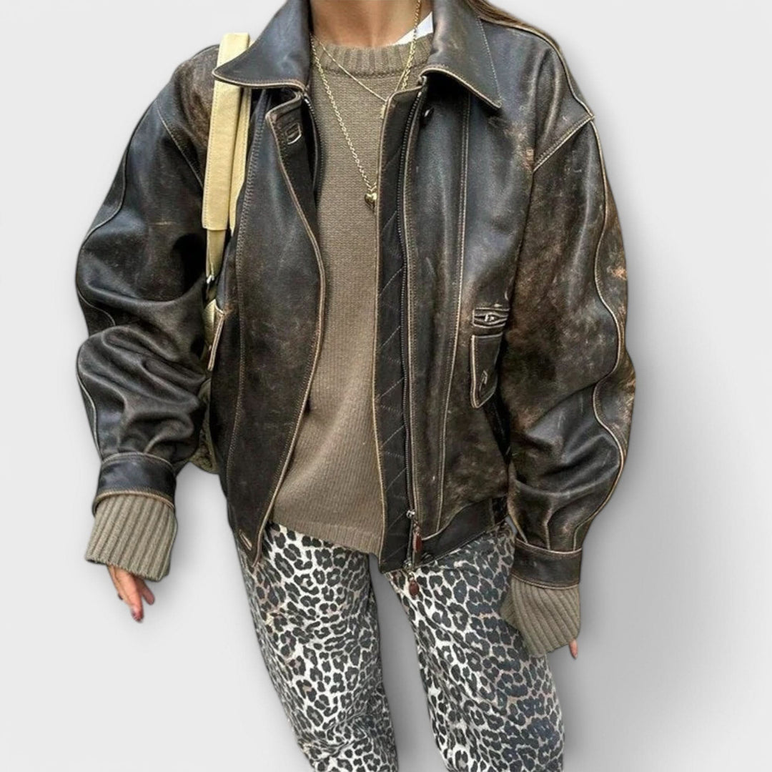 Vintage-Jeans mit Leopardenmuster