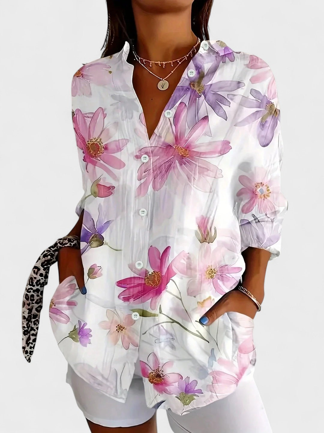 JANA | Bunte Bluse mit verspieltem Druck