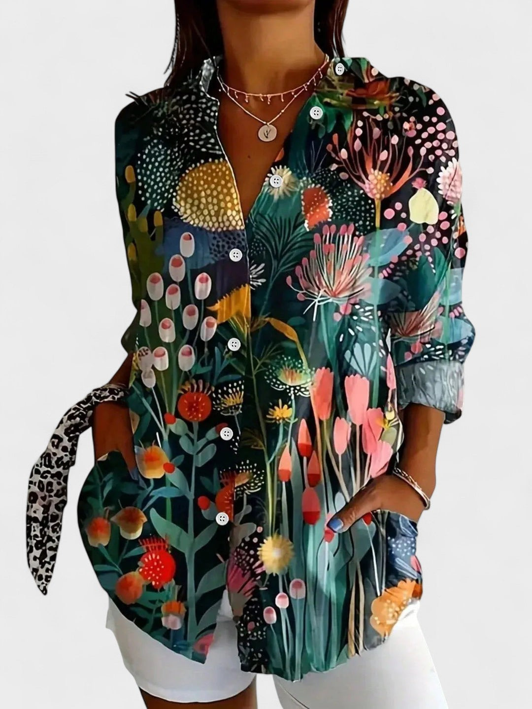 JANA | Bunte Bluse mit verspieltem Druck