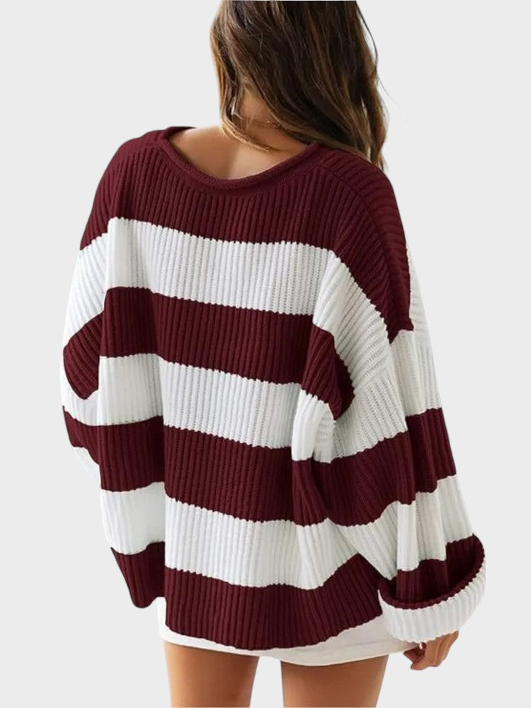 Bernadeta | Moderner gestrickter Pullover mit Streifen