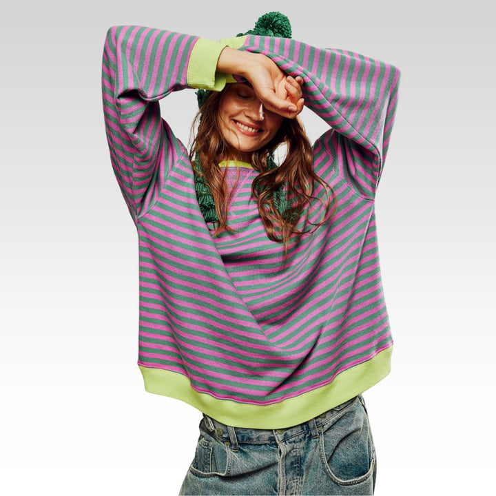 Mana | Gestreifter Oversized-Pullover
