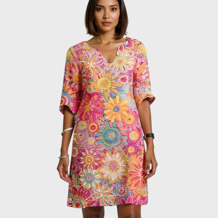 Marion™ | Retro Blumenlose Kleid