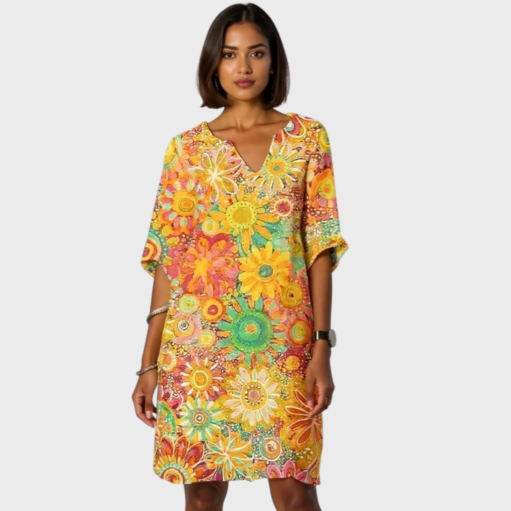 Marion™ | Retro Blumenlose Kleid