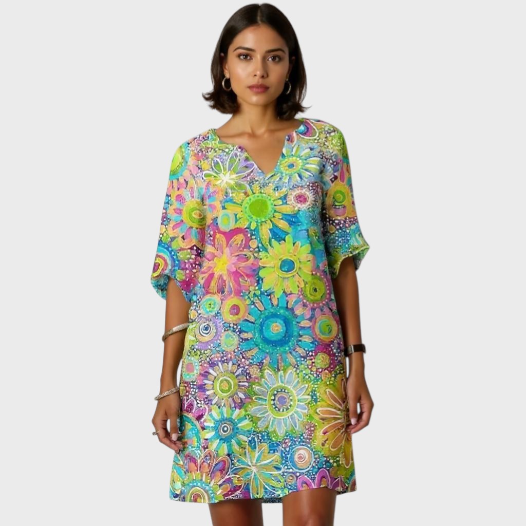 Marion™ | Retro Blumenlose Kleid