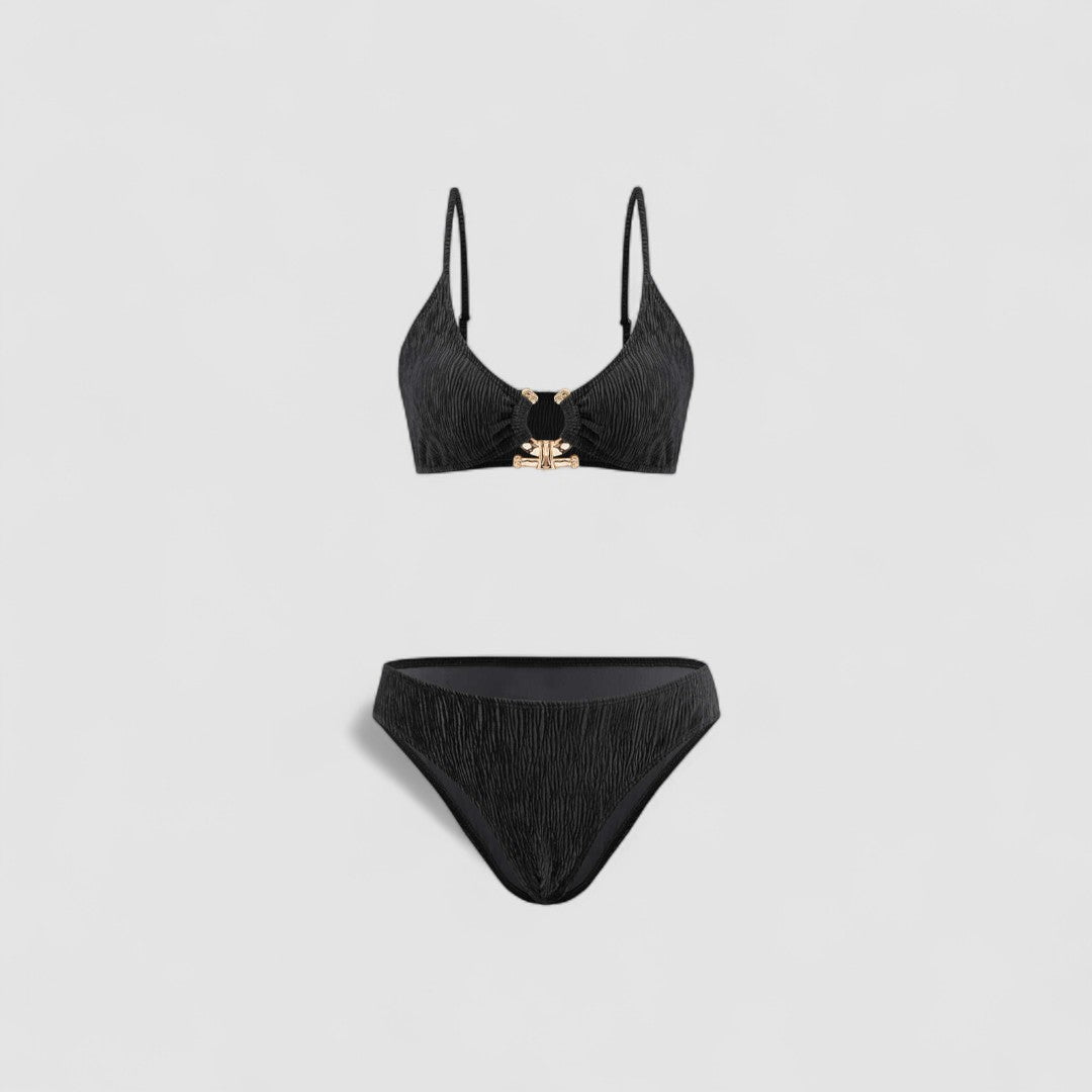 VIOLA | Samt-Bikini mit Sarong – 3 Teile