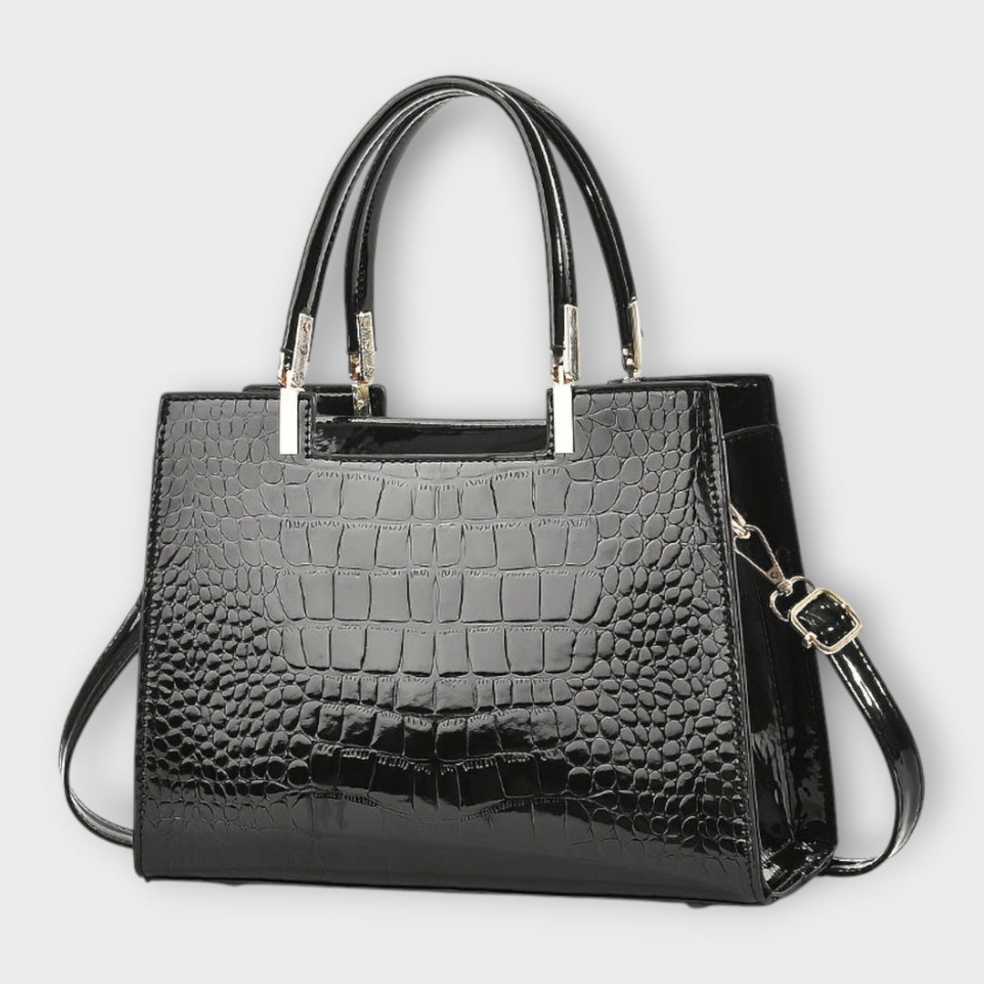 CROCODILE™ | Glänzende Tasche mit Krokodilleder-Design