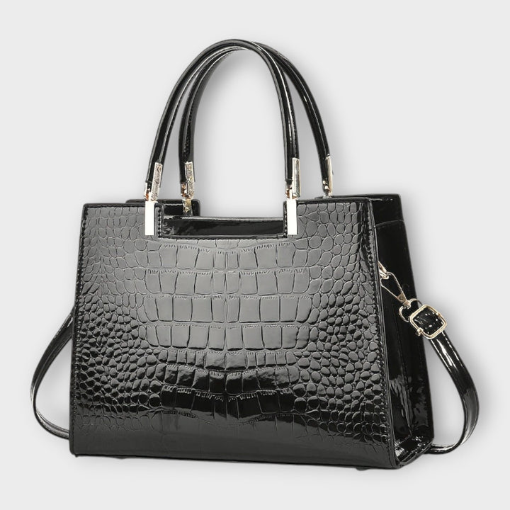 CROCODILE™ | Glänzende Tasche mit Krokodilleder-Design