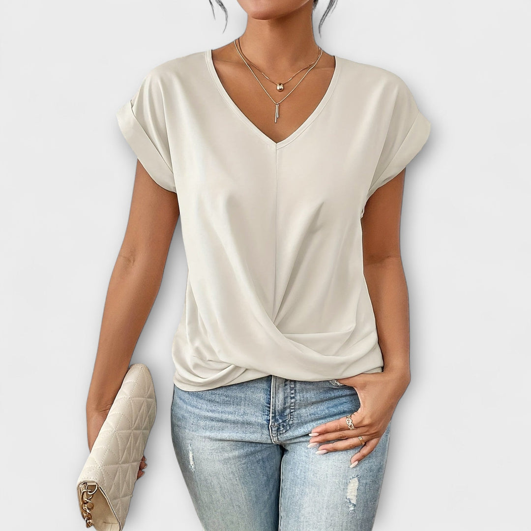 Eloise - Top mit V-Ausschnitt und Knotendetail