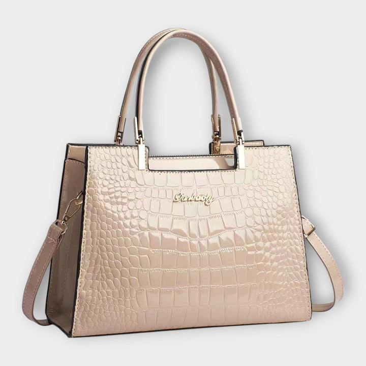 CROCODILE™ | Glänzende Tasche mit Krokodilleder-Design