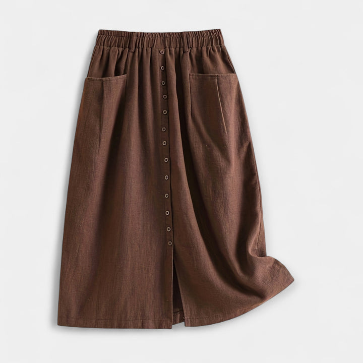 Mittelkurzer Rock mit Vintage-Motiv