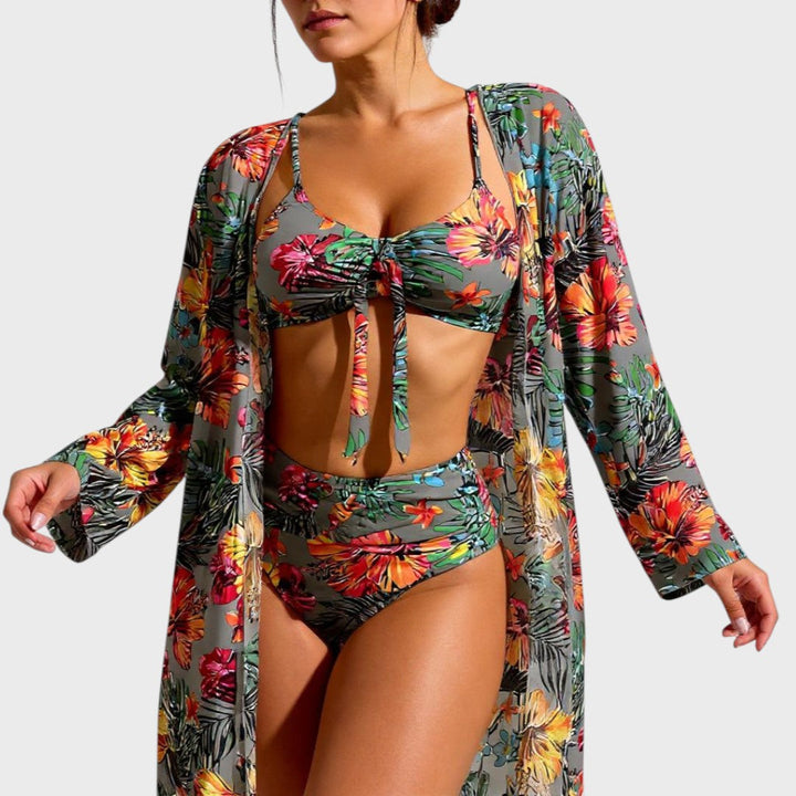 Blumen™ | Dreiteiliges Bikini-Set
