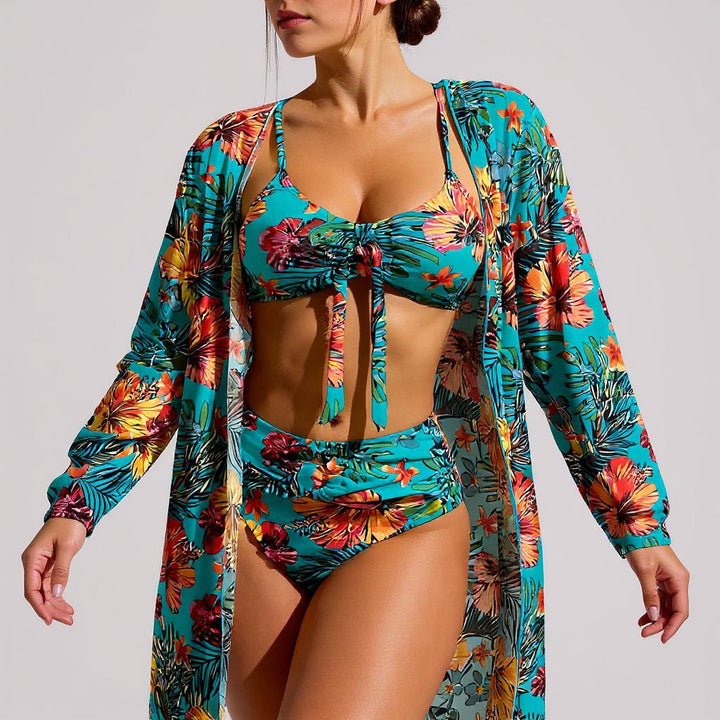 Blumen™ | Dreiteiliges Bikini-Set