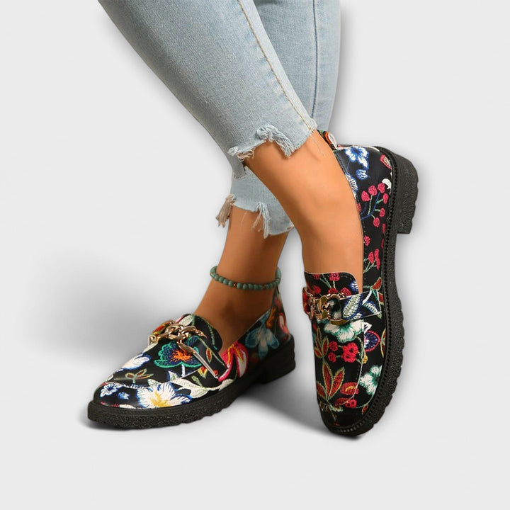 Orla – Bunte Mokkasins mit Blumenmotiv