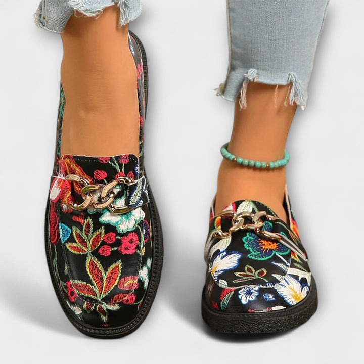 Orla – Bunte Mokkasins mit Blumenmotiv