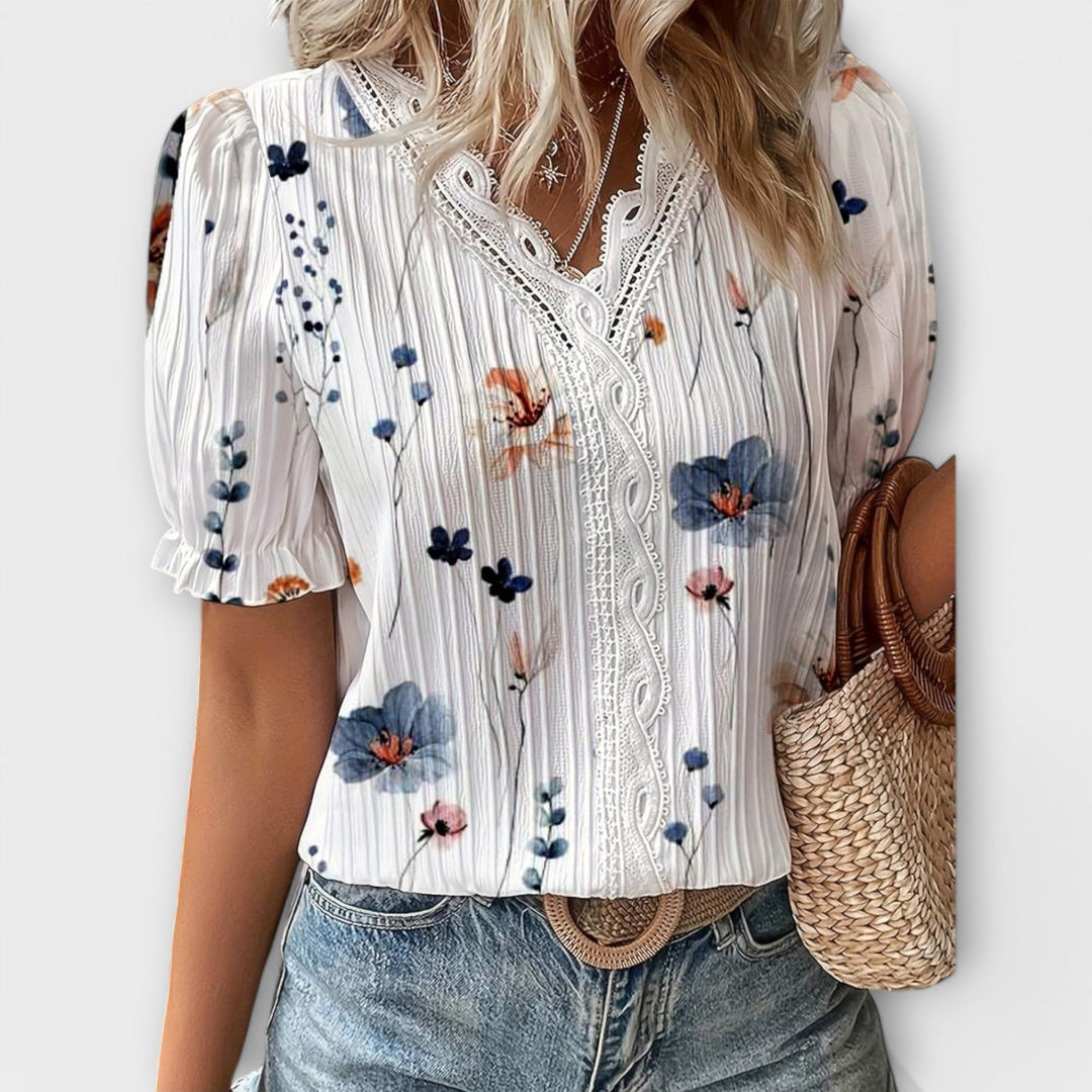 Emily - Bluse mit V-Ausschnitt