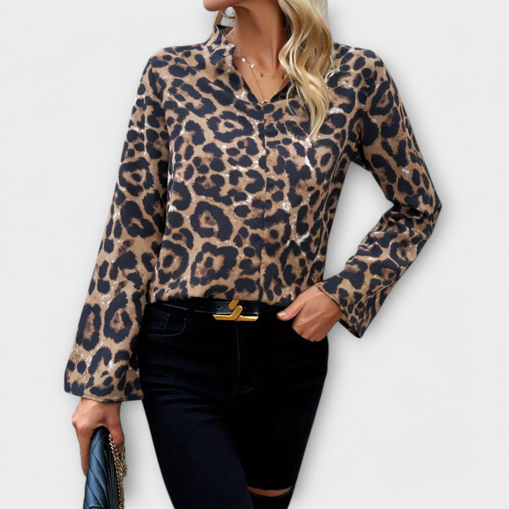 Lockere Bluse mit Leopardenmuster