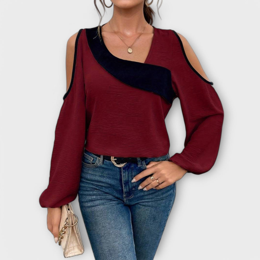 Scarlett - Bluse mit rechteckigem Ausschnitt