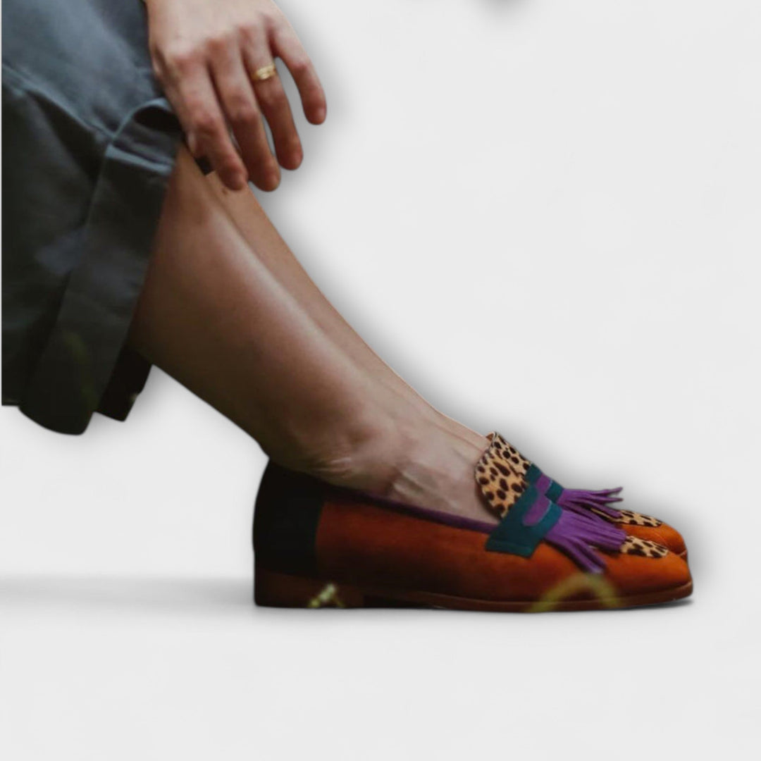 Fallon – Braune Mokkasiner mit Leopardenmuster