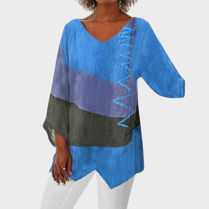 CLEA | Kunst i V-Nekken Bluse